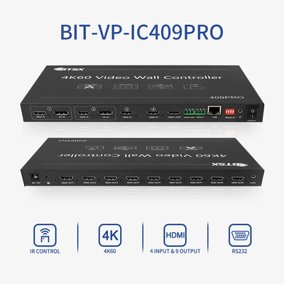 Controlador de Video Wall 4 Entrada 9 Saída para Displays Multi-Tela em Larga Escala