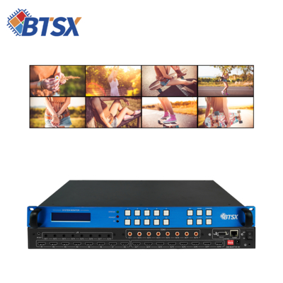 8 portas de entrada Controlador de parede de vídeo Equipado com matriz HDMI e 8 portas de saída