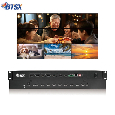 Controlador de parede de vídeo de controle dinâmico de janela com interfaces de saída HDMI 2.0 LOOP opcionais e fonte de alimentação DC 12V/5A