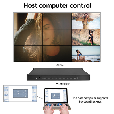 2x2 3x3 2x3 LCD de parede de vídeo led 9 canais splitter 4k controlador de parede de vídeo
