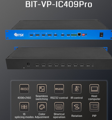 4K60 4 In 9 Out Video Wall Controller Processador Switch sem conexão PIP Roaming
