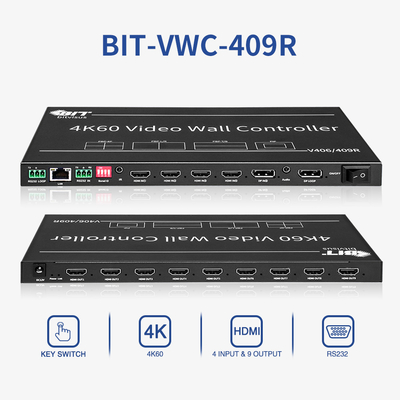 Controlador de parede de vídeo 4 em 9 12W 4K Processador de parede de vídeo BIT-VWC-409R