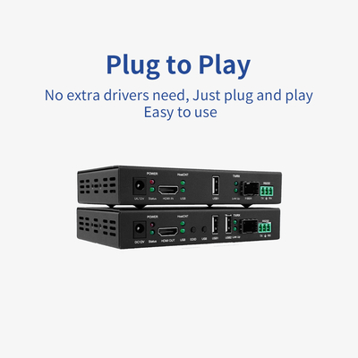 4k30 UHD HDMI Extender HDCP 1.4 20km Rs232 EDID KVM Over Fiber Extender