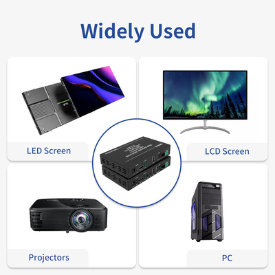 Retardo zero Extensor de fibra HDMI não comprimido 4K KVM através de transmissor de fibra