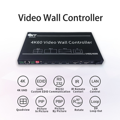 Bitvisus 3X3 2X3 4K Video Switcher PIP POP HDMI TV Sala de reuniões Sala de conferências Processador de vídeo de parede Controlador BIT-VWC-409R