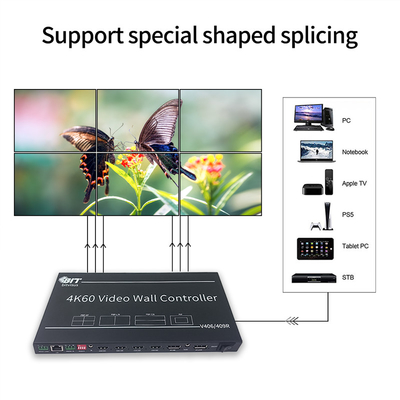 Bitvisus 3X3 2X3 4K Video Switcher PIP POP HDMI TV Sala de reuniões Sala de conferências Processador de vídeo de parede Controlador BIT-VWC-409R