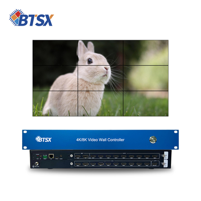 Bitvisus 4K60 8 em 9 Out Video Wall Controller Rs232 HDMI/DP Network Web Control 2x2 Video Wall Matrix Controller