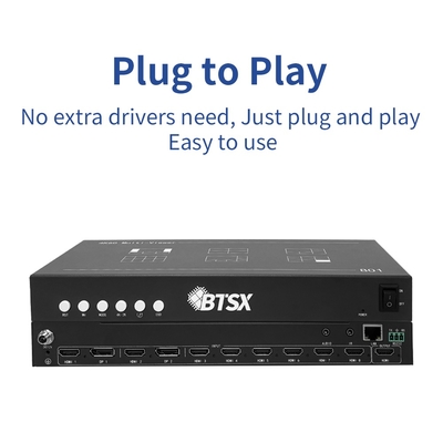 Bitvisus 8x1 4K60 Solução de monitoramento de conferências HDMI 8 em 1 Out Black Multi-Viewer Switch Adaptador de tela BIT-MV-4K60-801