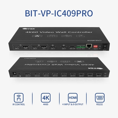 Bitvisus 1U RACK PIP Matriz de Comutação Seamless HDMI 3x3 3x4 3x5 3x6 4K60 LCD LED TV Video Wall Controller Processor