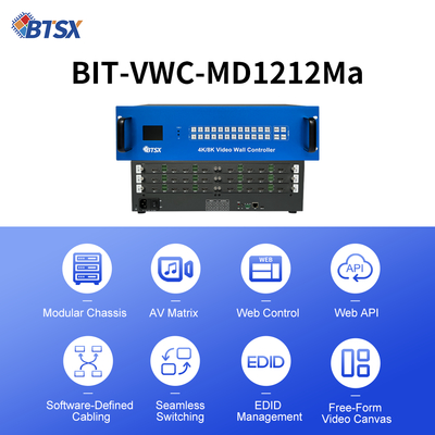 Saída HDMI de Video Wall da Sala de Controle Áudio Sem Suporte 12 Entradas HDMI e 12 Saídas HDMI para Necessidades de Frequência de Áudio