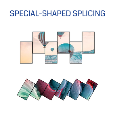 Splitter HDMI de forma especial para 8K Multi Screen Splicing Processador Efeitos de borda e sobreposição de material