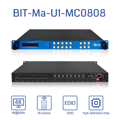 Bitvisus 4K HDMI Matrix Switcher 8x8 8 entradas 8 saídas com Shell de Metal