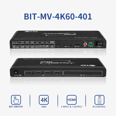 4K60 HDMI Multiview Monitor 1 Out 4 Em HDMI Screen Splitter Multiviewer