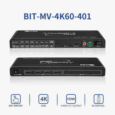 BIT-MV-4K60-401 4K60 Multi Viewer HDMI Video Wall Controller com 4 entradas HDMI e comutação sem conexão