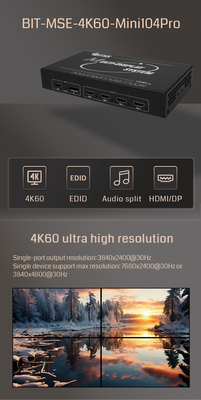 BIT-MSE-4K60-Mini104Pro 7680x2160 30Hz Video Wall Controller Confiabilidade industrial e preto para o seu desempenho industrial