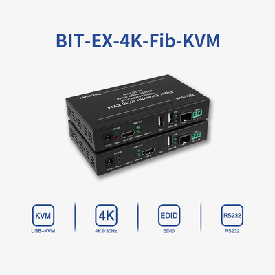 Bitvisus 4k60 Industrial Single Mode 20km LC para LC KVM Transmissor Receptor HDMI Fibra Extensor