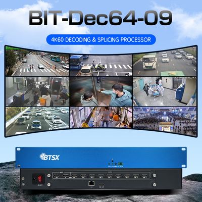 Decodificador e Processador de Emenda 4K60 Gigabit Ethernet IP Stream Entrada Sala de Controle NVR Decodificador E-Map Decodificador de Monitoramento de Segurança