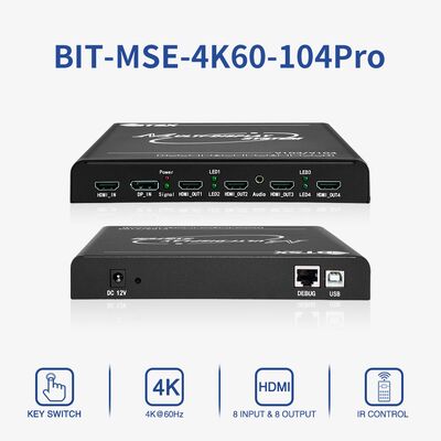 4K60 Multi-Screen Expander com saída 1x4 e processamento sem atrasos para controle de parede de vídeo e imagem